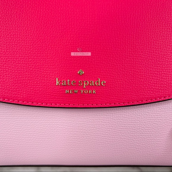 Kate Spade Darcy Colorblock Palm Pink Top Handle Leather Satchel Crossbody - Picture 2 of 11